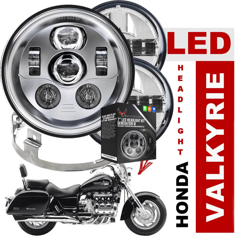 Eagle Lights 1997-2003 Honda Valkyrie Round Projection LED 7" Headlight and 4.5" Passing Lights - Image 8