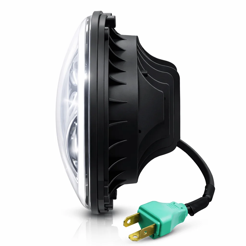 Eagle Lights 7" LED Headlight with LED Halo Ring for Harley-Davidson® and Indian® Motorcycles - Generation II / Chrome Kit - Image 6
