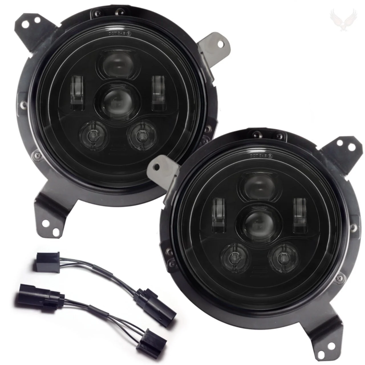 Eagle Lights 7" LED Headlight Kit for 2018 and up Jeep JL Wrangler - Black - Image 3