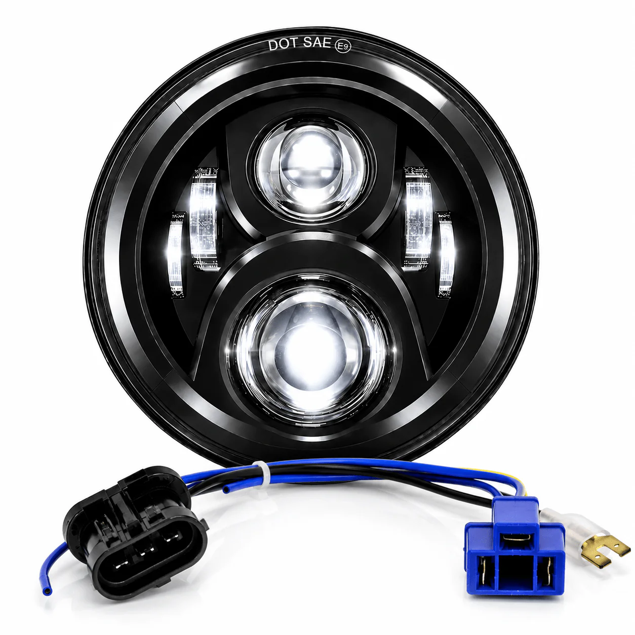 Eagle Lights 7" LED Headlight for Harley-Davidson® and Indian® Motorcycles - Black / Generation II - Image 11