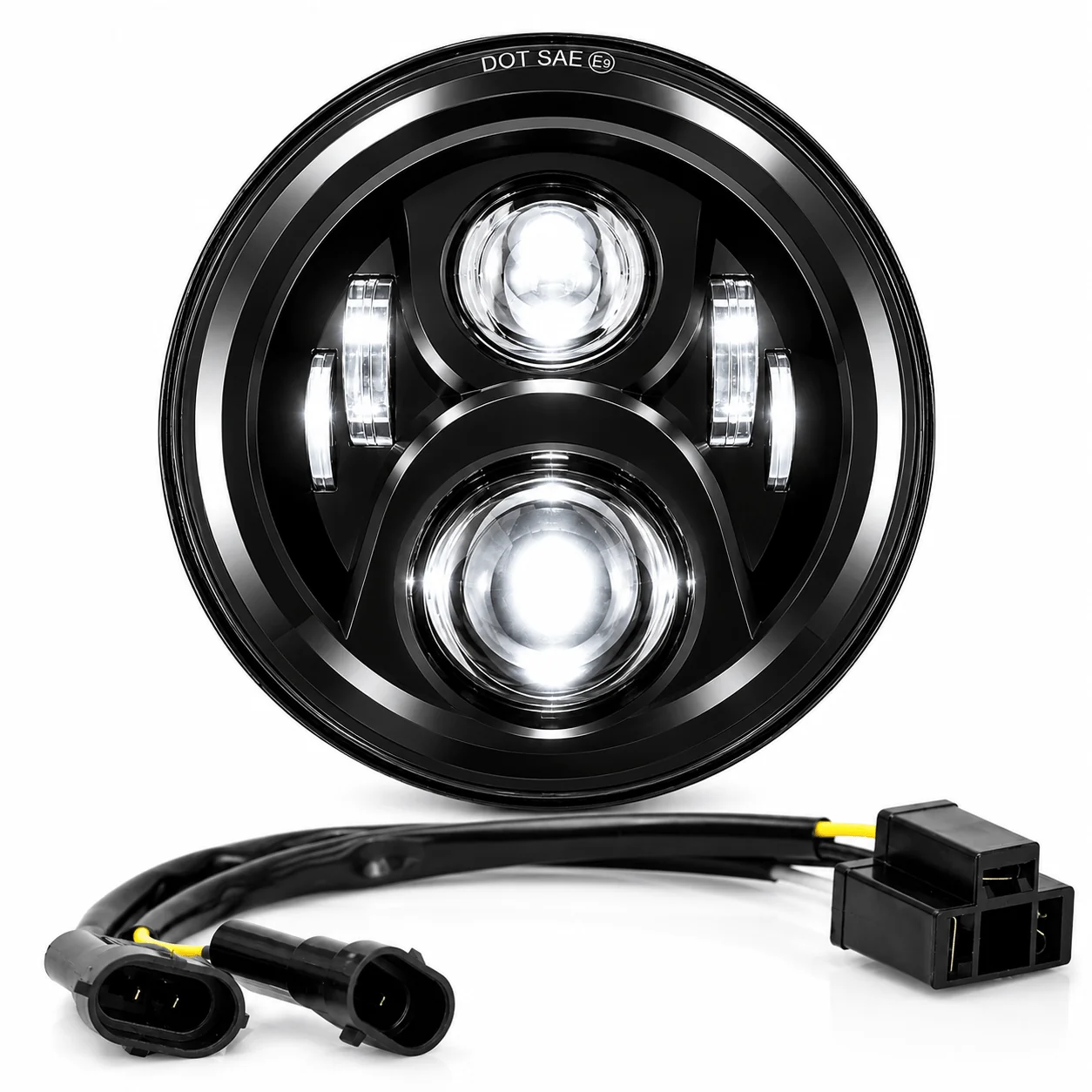 Eagle Lights 7" LED Headlight for Harley-Davidson® and Indian® Motorcycles - Black / Generation II - Image 12