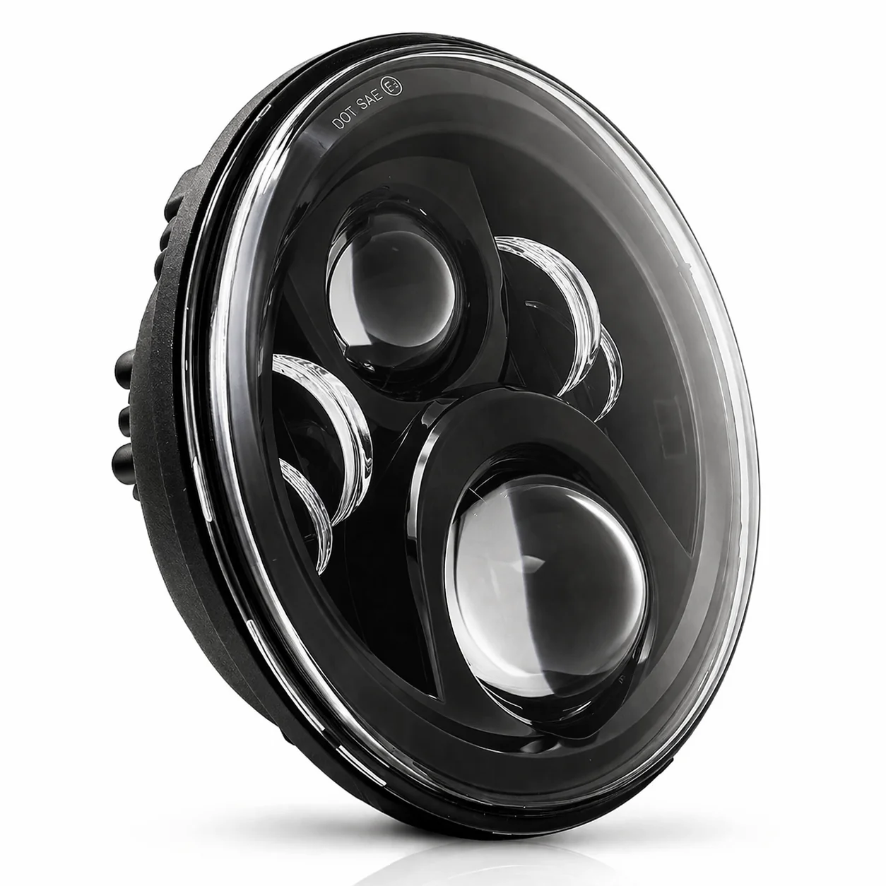 Eagle Lights 7" LED Headlight and 4.5" LED Passing Light Kit for Harley-Davidson and Indian - Generation II / Black - Image 8