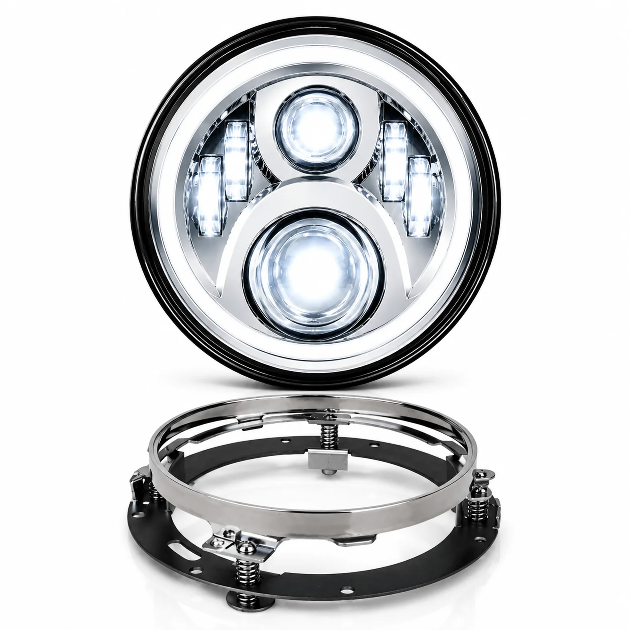 Eagle Lights 7" LED Headlight For Harley-Davidson® and Indian® Motorcycles - Chrome / Generation II - Image 10