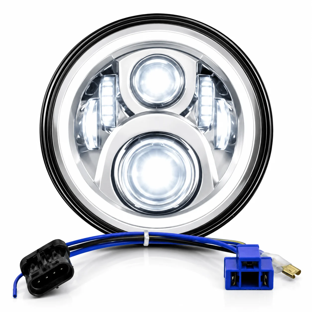 Eagle Lights 7" LED Headlight For Harley-Davidson® and Indian® Motorcycles - Chrome / Generation II - Image 11
