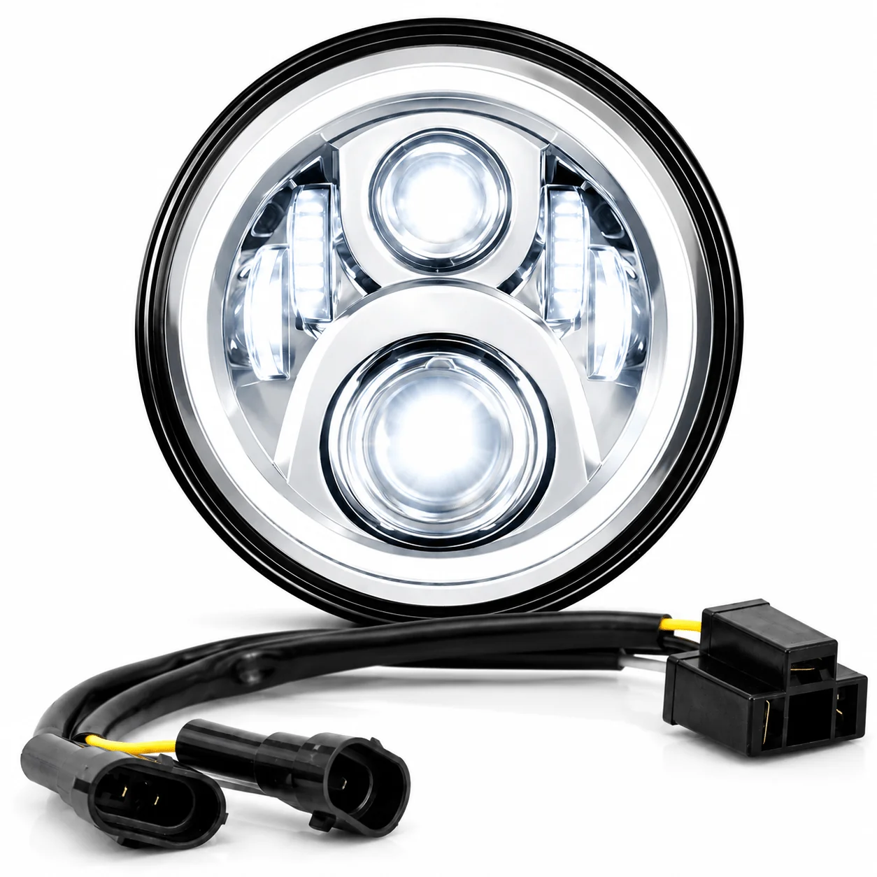 Eagle Lights 7" LED Headlight For Harley-Davidson® and Indian® Motorcycles - Chrome / Generation II - Image 12