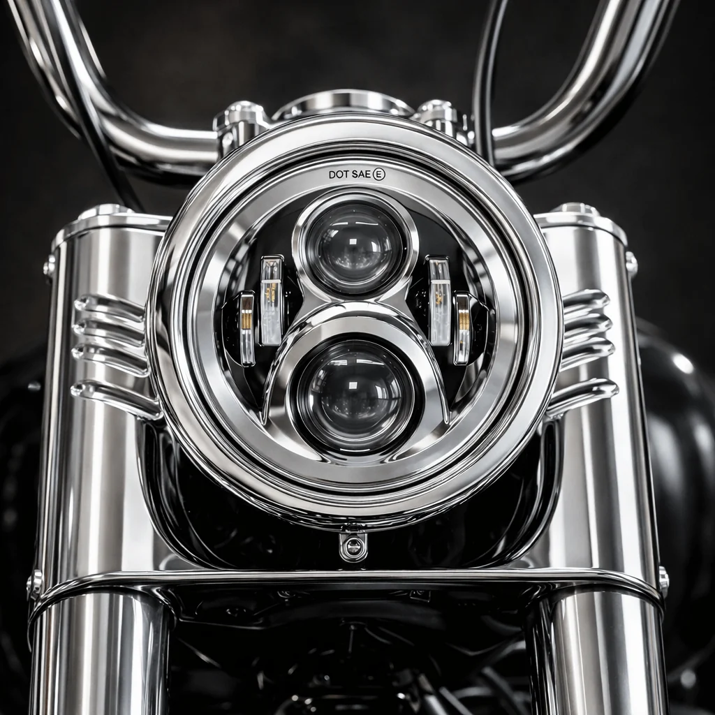 Eagle Lights 7" LED Headlight and 4.5" LED Passing Light Kit for Harley-Davidson and Indian Motorcycles - Generation II / Chrome - Image 3