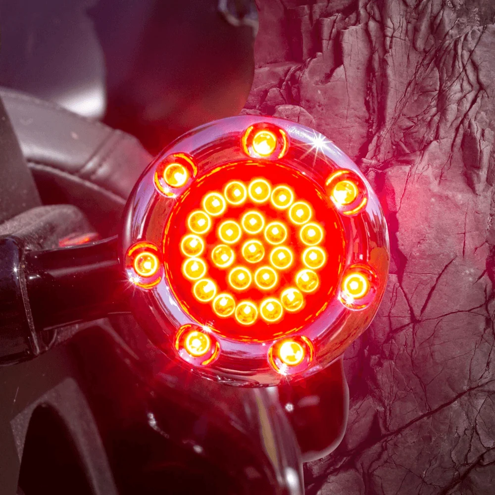Eagle Lights Infinity Beam 2” Rear LED Turn Signals with LED Ring Covers for Harley-Davidson® - Rear 1156 / Red LEDs - Image 8