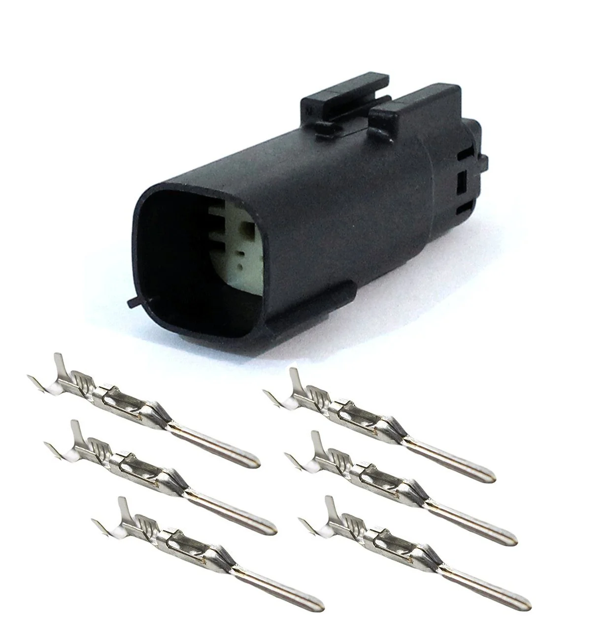 Molex MX150 BLACK 6 Pin Wire Sealed Male Connector with Pins for Harley and Jeep - Image 2