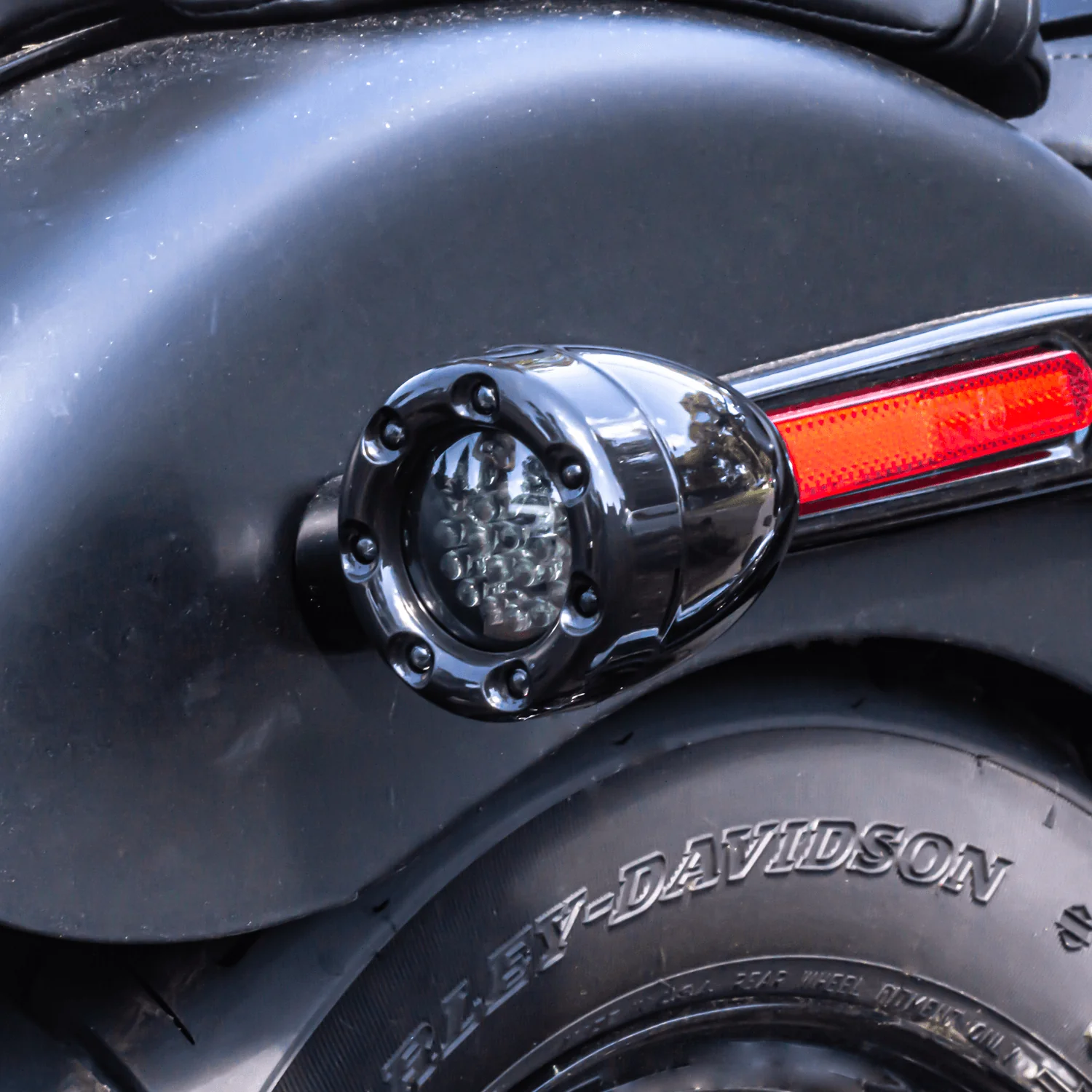 Eagle Lights Infinity Beam 2” Rear LED Turn Signals w/ Running and Brake Lights LED Ring Covers for Harley-Davidson® - Rear 1157 / Red LEDs - Image 4