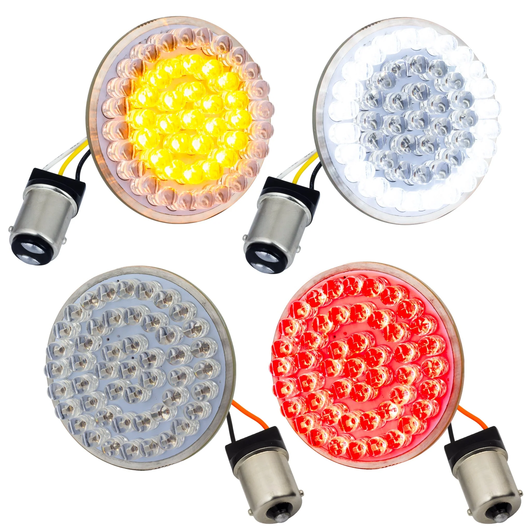 Eagle Lights 2” LED Turn Signal and Running Light Kit for Harley-Davidson® Motorcycles- Generation I / 1157 Front / 1156 Red Rear - Image 11