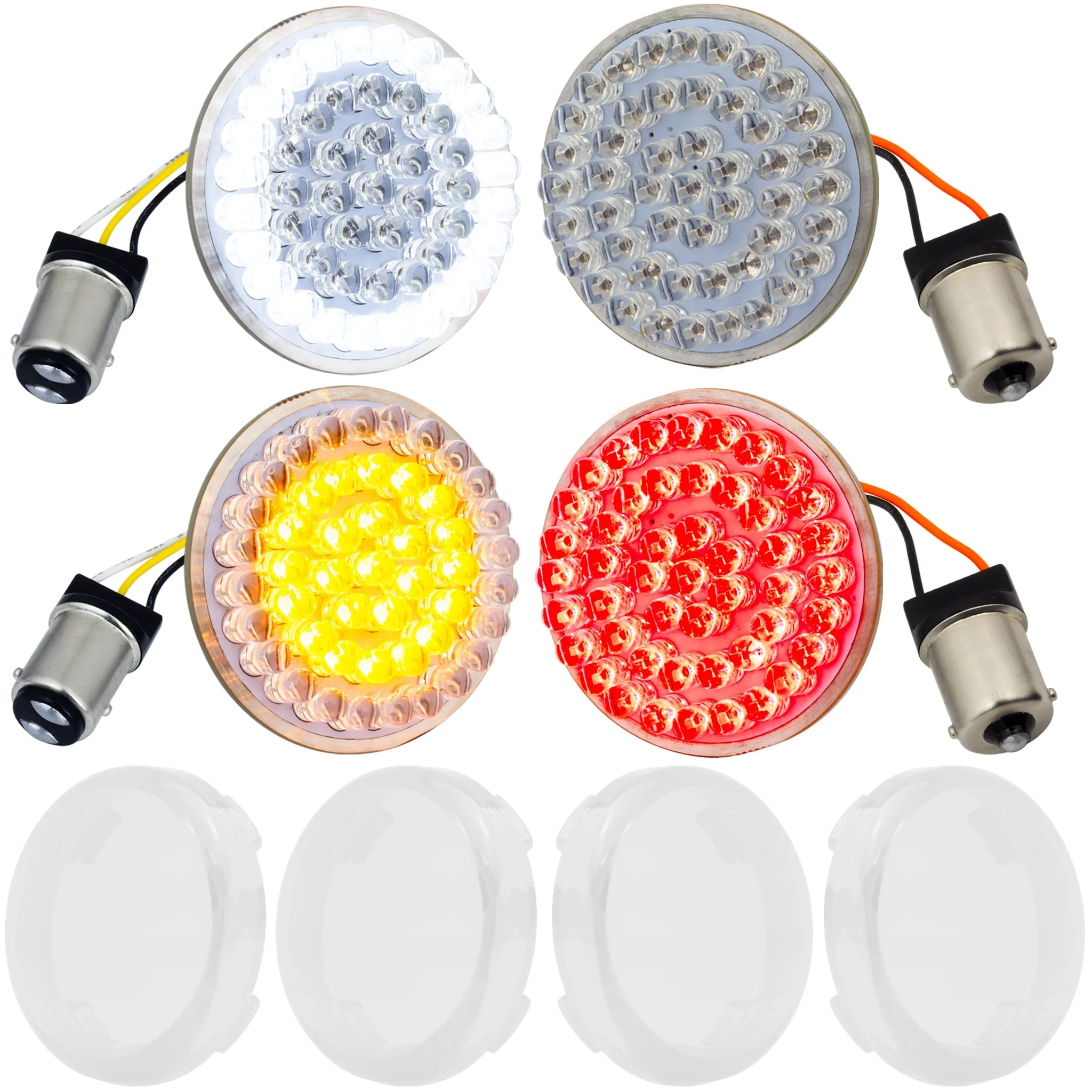 Eagle Lights 2” LED Turn Signal and Running Light Kit for Harley-Davidson® Motorcycles- Generation I / 1157 Front / 1156 Red Rear - Image 15