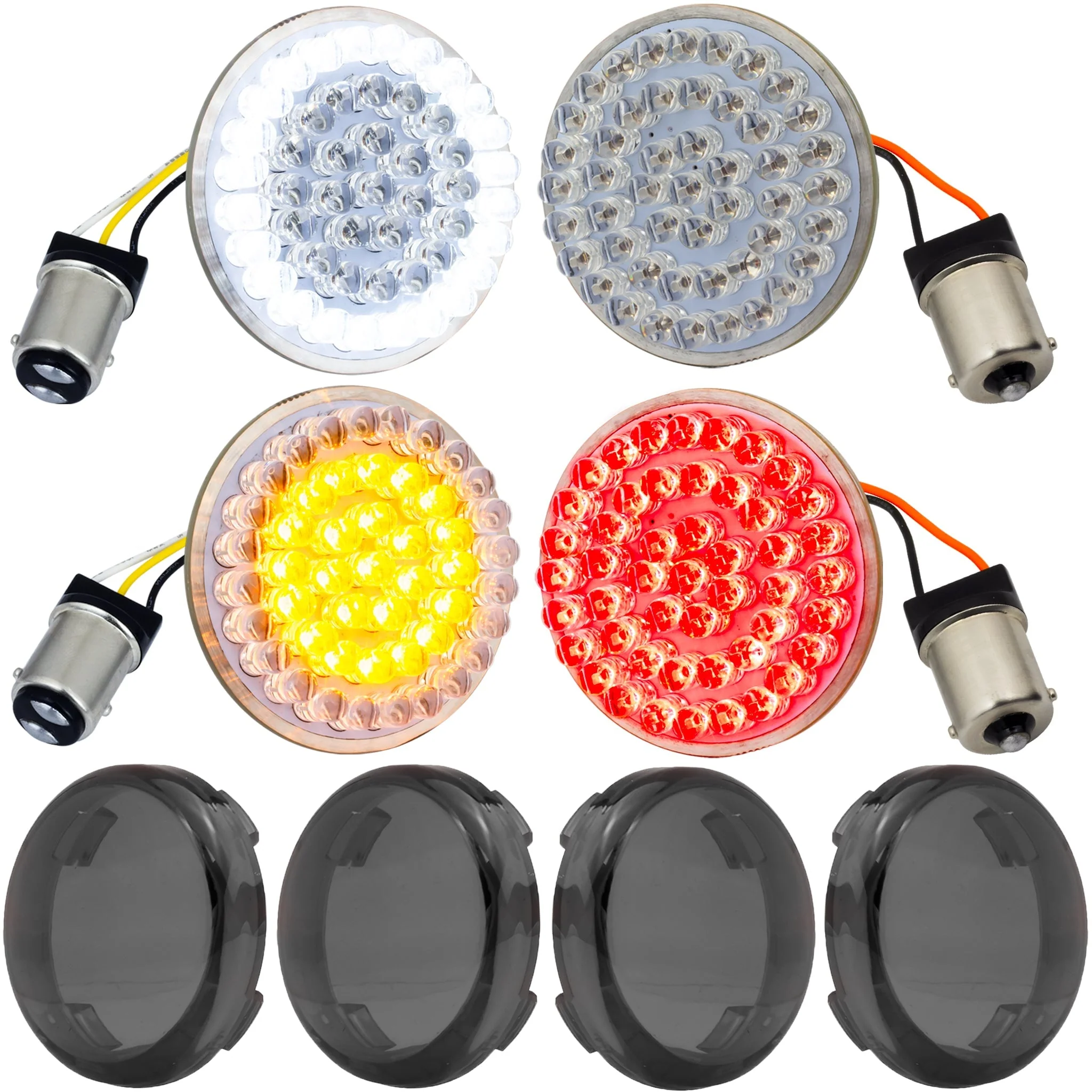 Eagle Lights 2” LED Turn Signal and Running Light Kit for Harley-Davidson® Motorcycles- Generation I / 1157 Front / 1156 Red Rear - Image 16