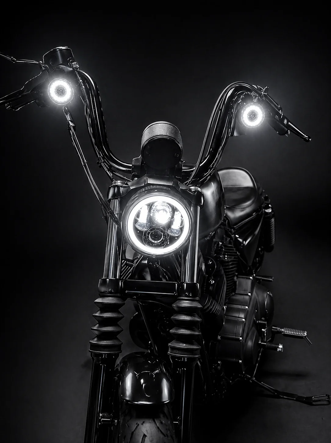 Eagle Lights 2” Front LED Turn Signal with Halo Running Light Kit for Harley-Davidson® - White Halo Ring / Amber Turn Signal / 1157 Base - Image 6