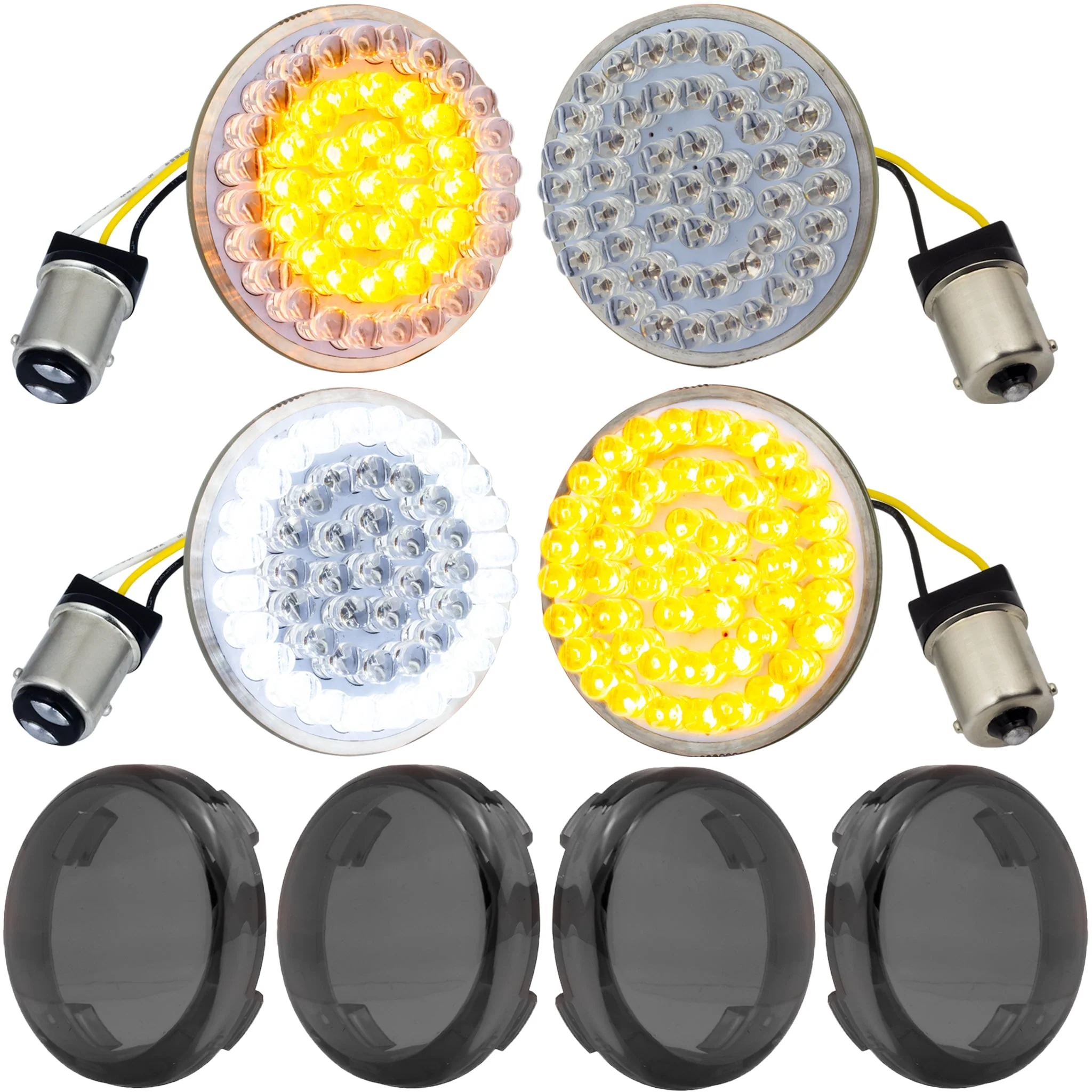 Eagle Lights 2” LED Turn Signal and Running Light Kit for Harley-Davidson® Motorcycles - Generation I / 1157 Front / 1156 Amber Rear - Image 12
