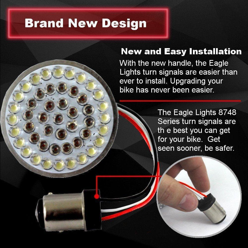 Eagle Lights 2" Rear LED Turn Signals for Harley-Davidson Motorcycles- Generation I / 1156 Base / Amber - Image 5