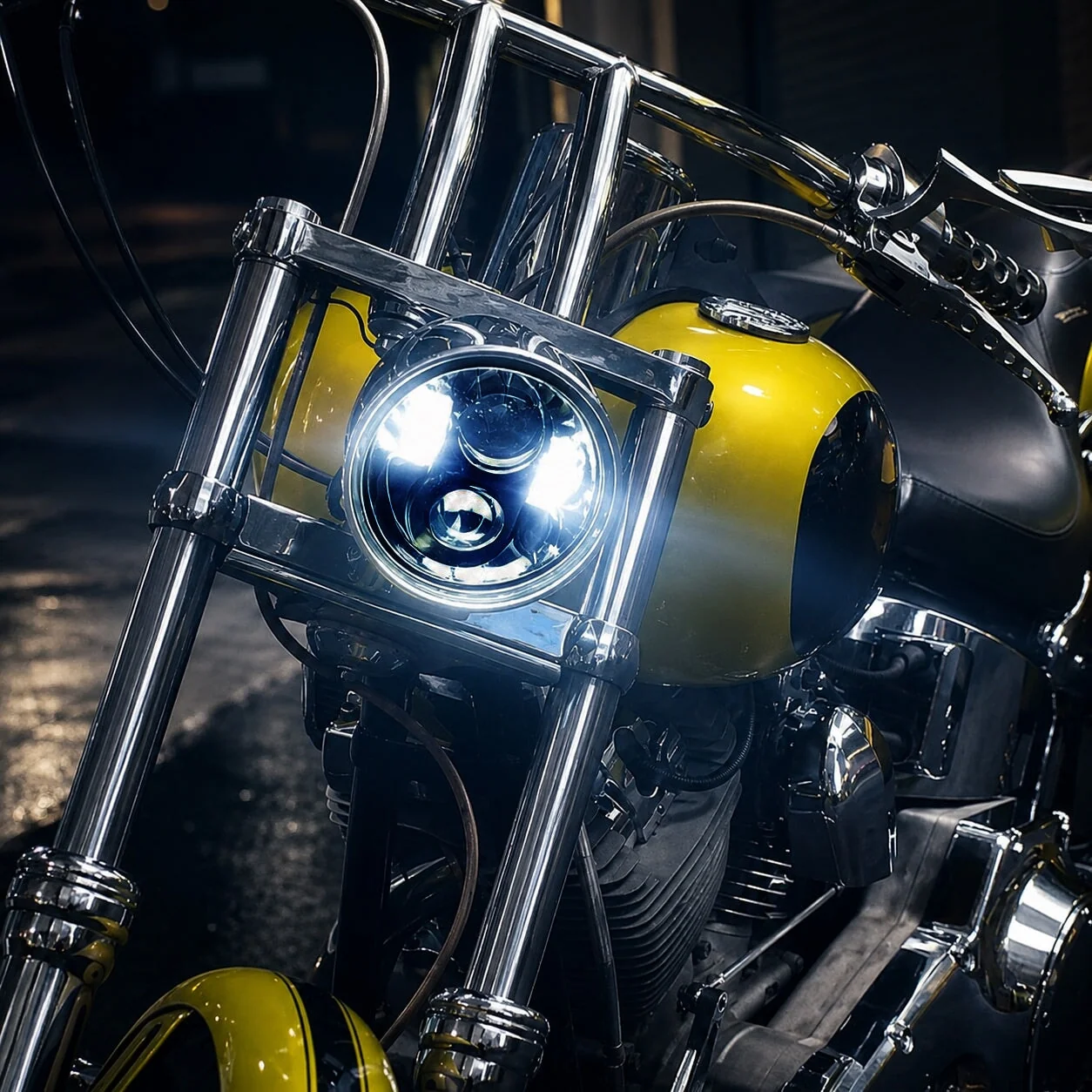 Eagle Lights 5-3/4" (5.75") Round Harley LED Headlight and Red LED Taillight Conversion / Upgrade Kit for Harley Sportster / Dyna - Image 4