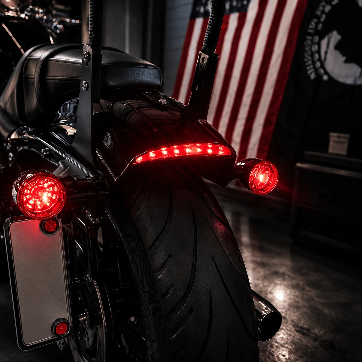 Eagle Lights 5-3/4" (5.75") Round Harley LED Headlight and Red LED Taillight Conversion / Upgrade Kit for Harley Sportster / Dyna - Image 5