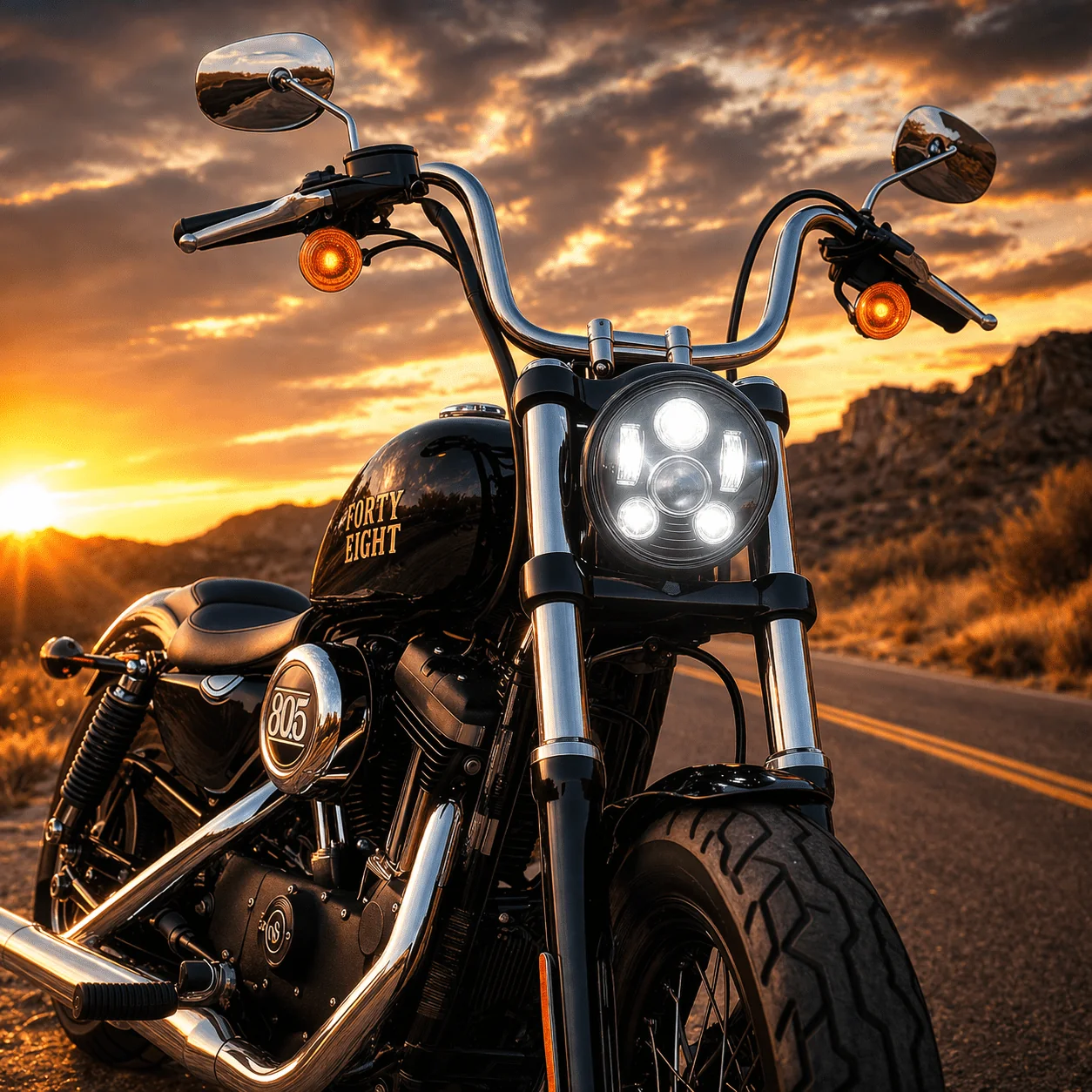 Eagle Lights 5 3/4" LED Headlight Kit for Harley-Davidson® and Indian® Motorcycles - Generation III - Image 5