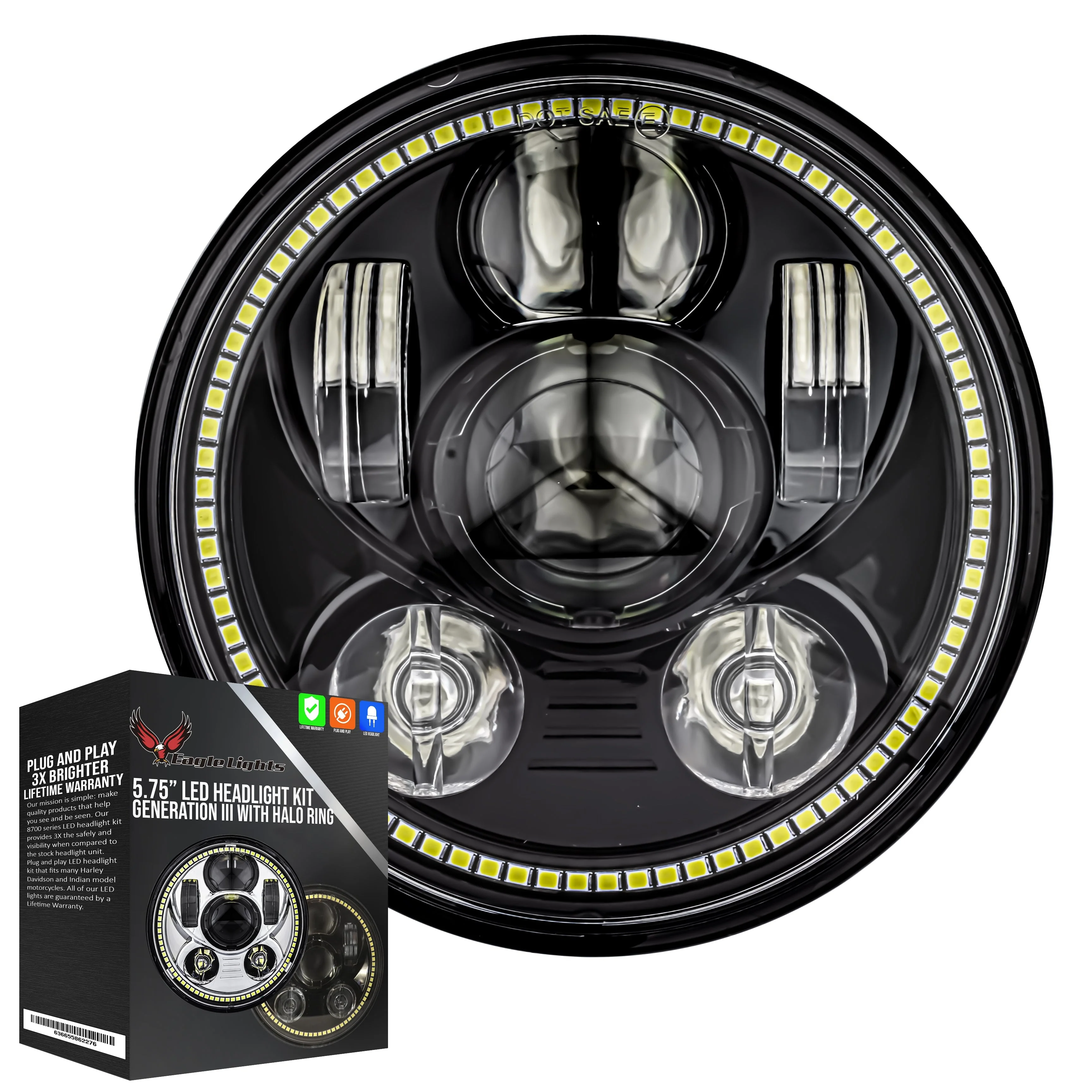 Eagle Lights 5 3/4" LED Headlight Kit for 2018 and Newer Harley-Davidson® Street Bob, Low Rider, and Softail Standard - Image 11