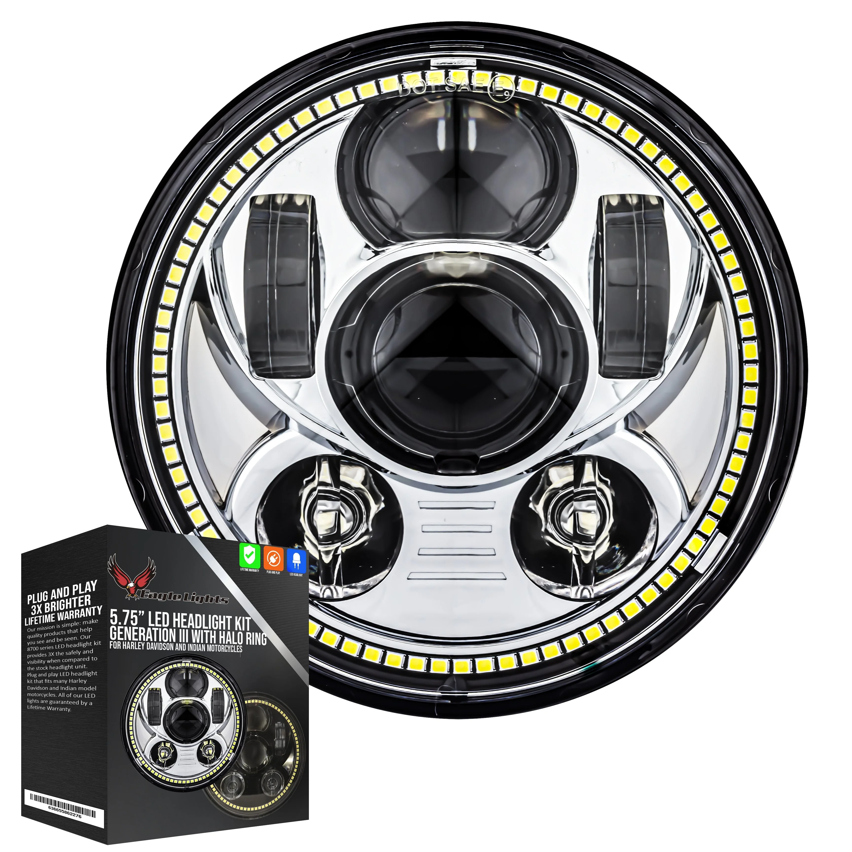 Eagle Lights 5 3/4" LED Headlight Kit for 2018 and Newer Harley-Davidson® Street Bob, Low Rider, and Softail Standard - Image 12