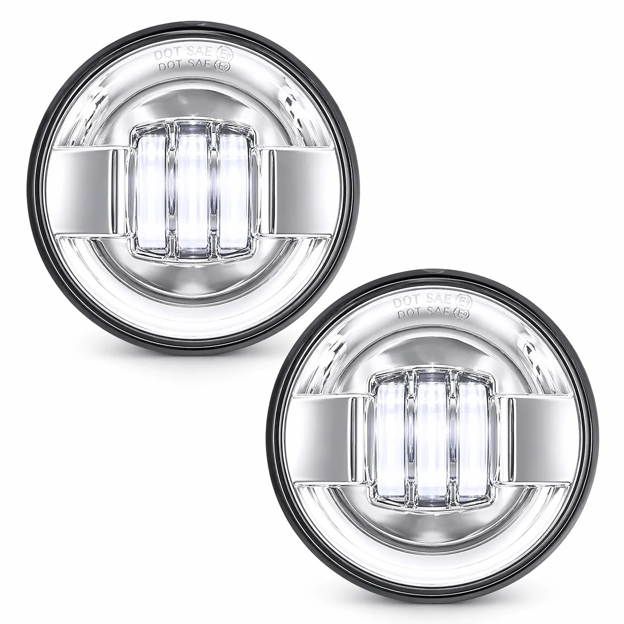 Eagle Lights 7" LED Headlight and 4.5" LED Passing Light Kit for Harley-Davidson and Indian Motorcycles - Generation II / Chrome - Image 8