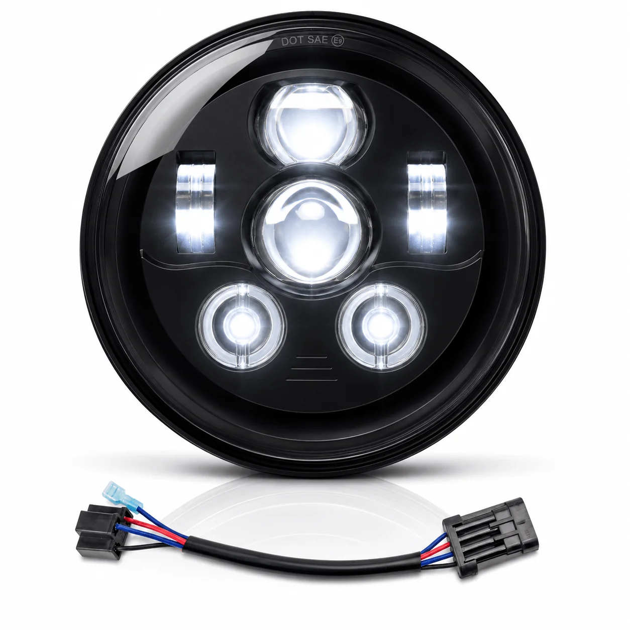 Eagle Lights 7" LED Headlight Kit for Harley Davidson and Indian Motorcycles - Generation III / Black - Image 14