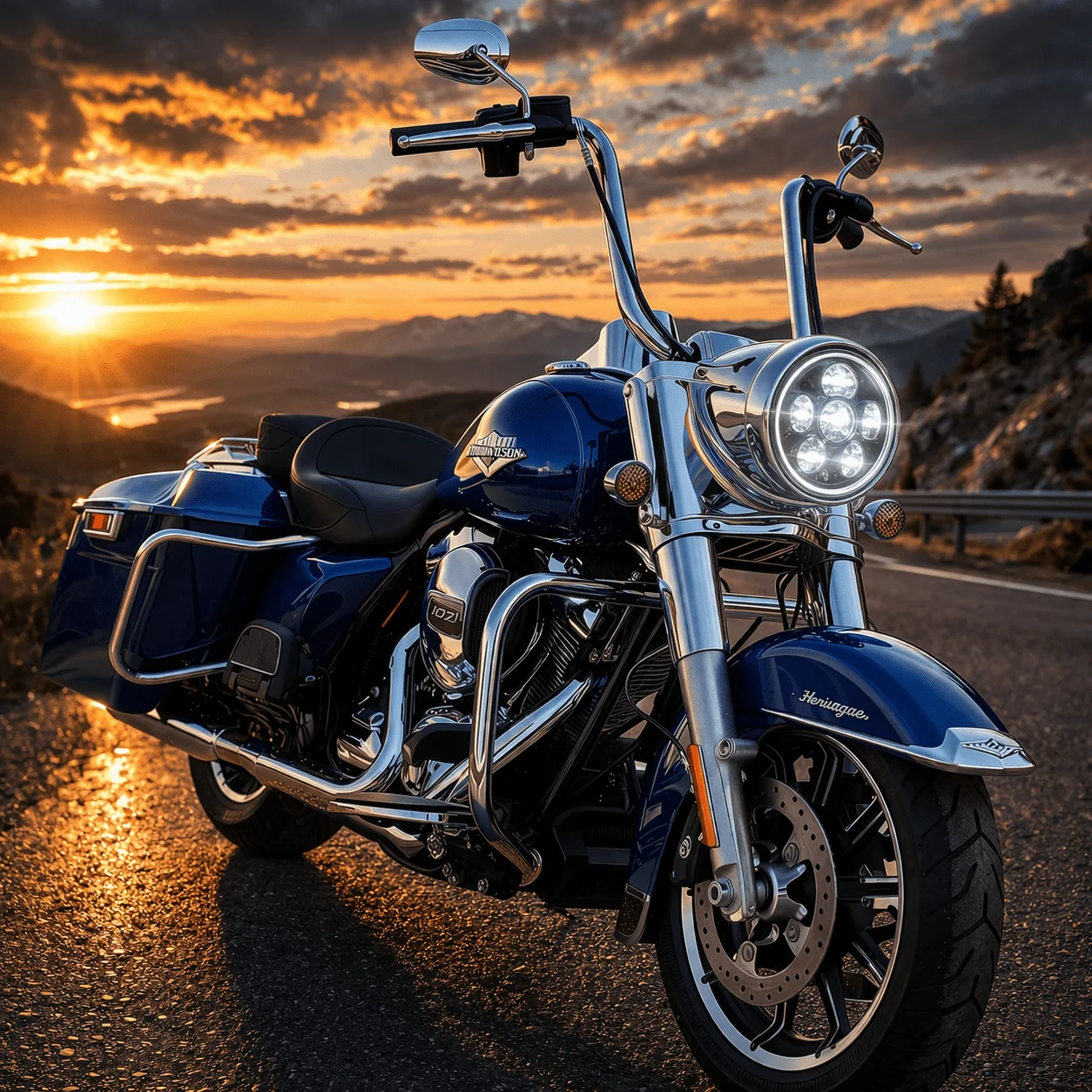 Eagle Lights 7" LED Headlight Kit for Harley Davidson and Indian Motorcycles - Generation III / Black - Image 5