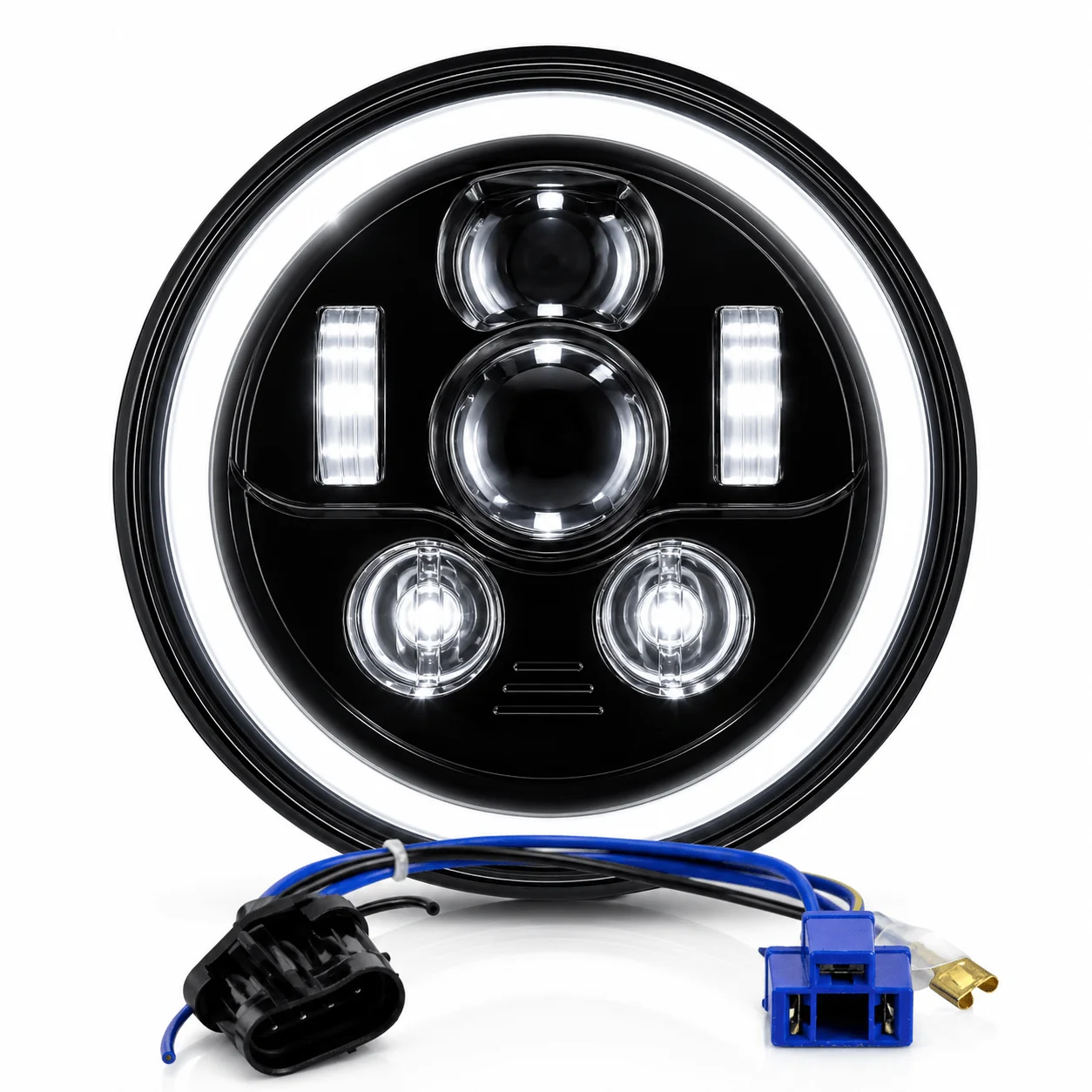 Eagle Lights 7" LED Headlight Kit with Halo Ring for Harley-Davidson® and Indian® Motorcycles - Generation III / Black - Image 14