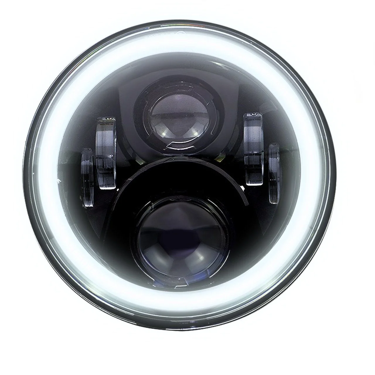 Eagle Lights 7" Round LED Projection Headlight Generation II- Black - Halo Ring - Jeep Wrangler - Image 7