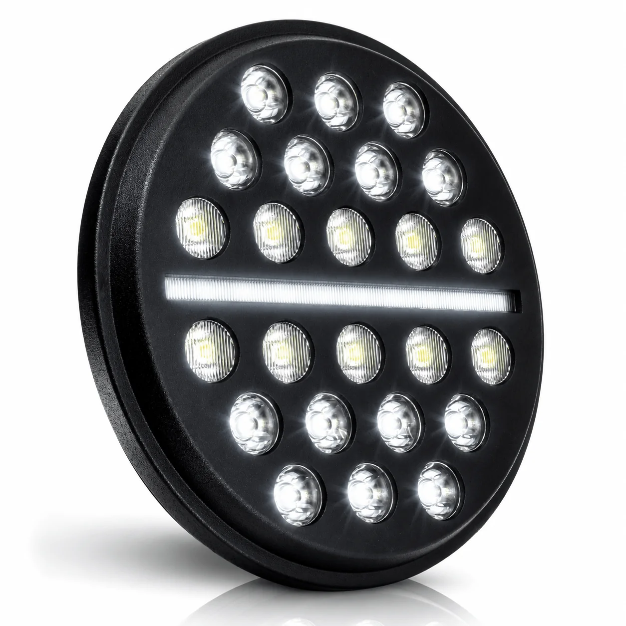 Eagle Lights 7" SLIM LINE Multi LED Projection Headlight - Black - Fits All 7" Harley-Davidson® and Indian® Headlight Buckets - Image 12