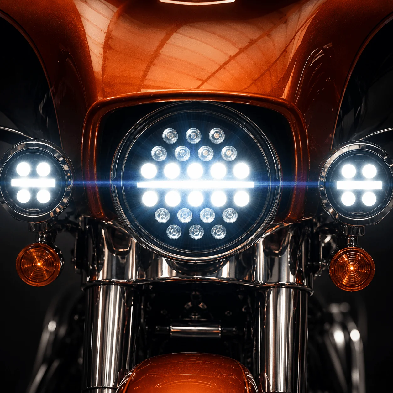 Eagle Lights 7" SLIM LINE Multi LED Projection Headlight - Black - Fits All 7" Harley-Davidson® and Indian® Headlight Buckets - Image 6