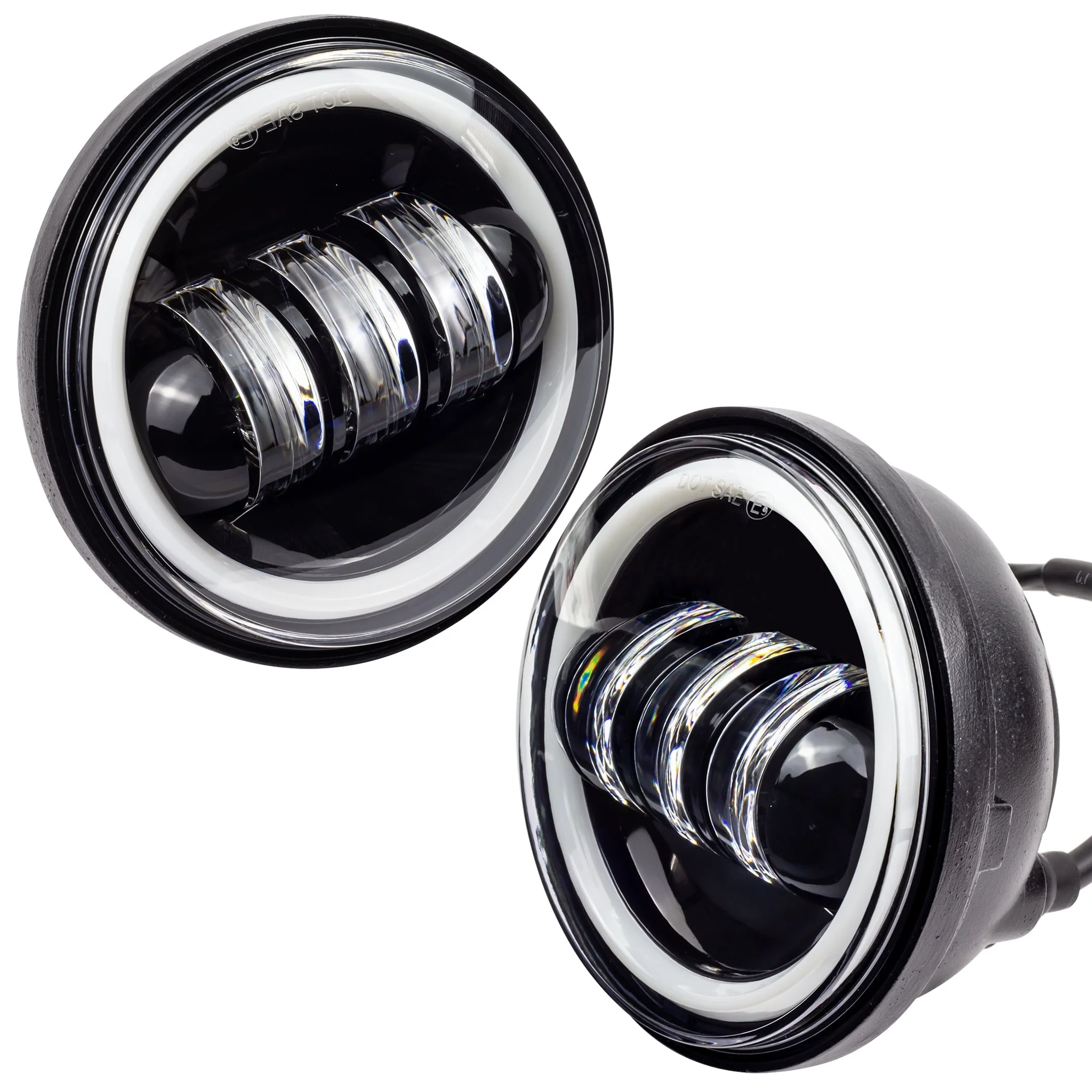 Eagle Lights 4.5" LED Passing Lamps with Halo DRL Rings – High Output Auxiliary Lights for Harley-Davidson® & Indian® Motorcycles - Image 3