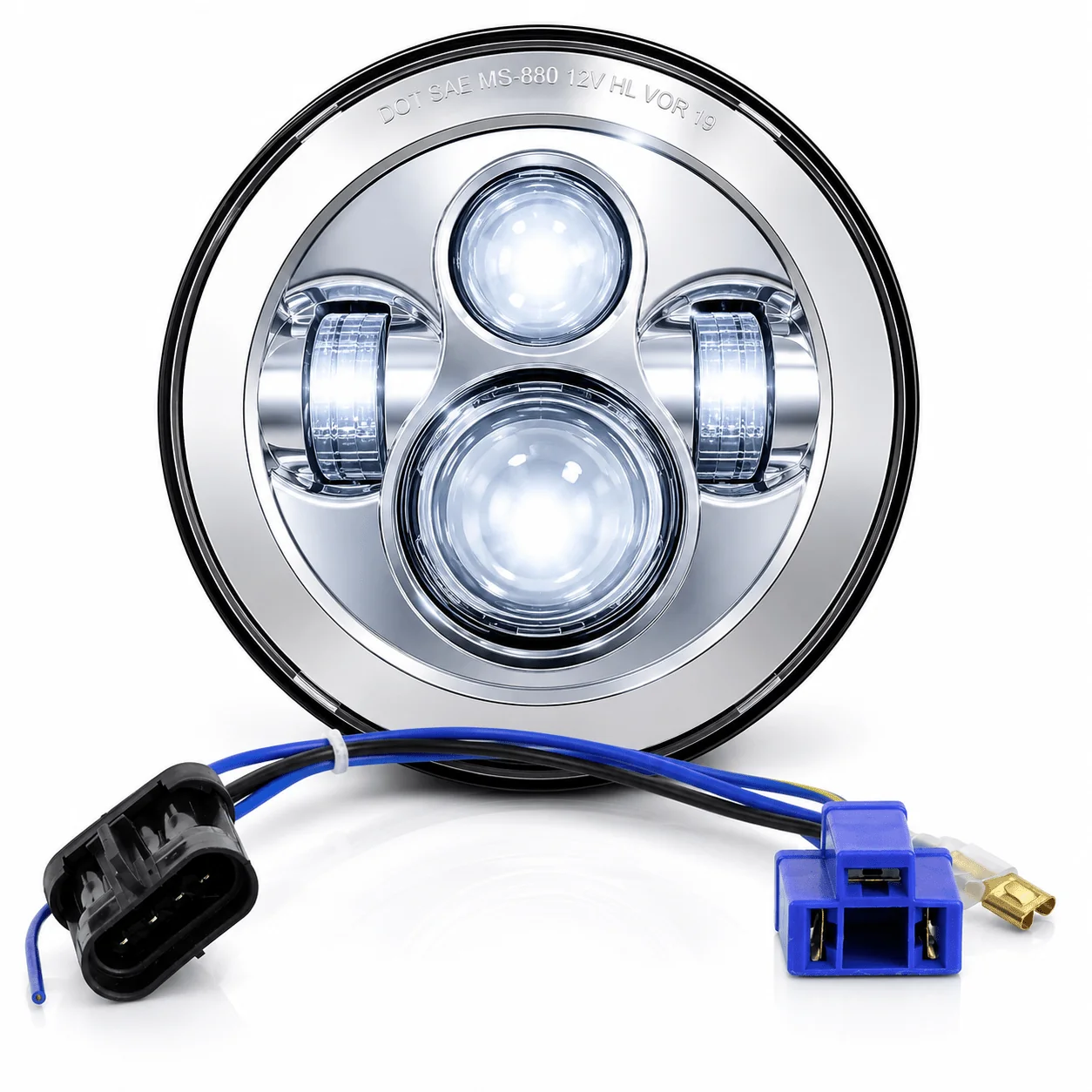 Eagle Lights 7" LED Headlight for Harley-Davidson® and Indian® Motorcycles - Generation I / Chrome Kit - Image 13
