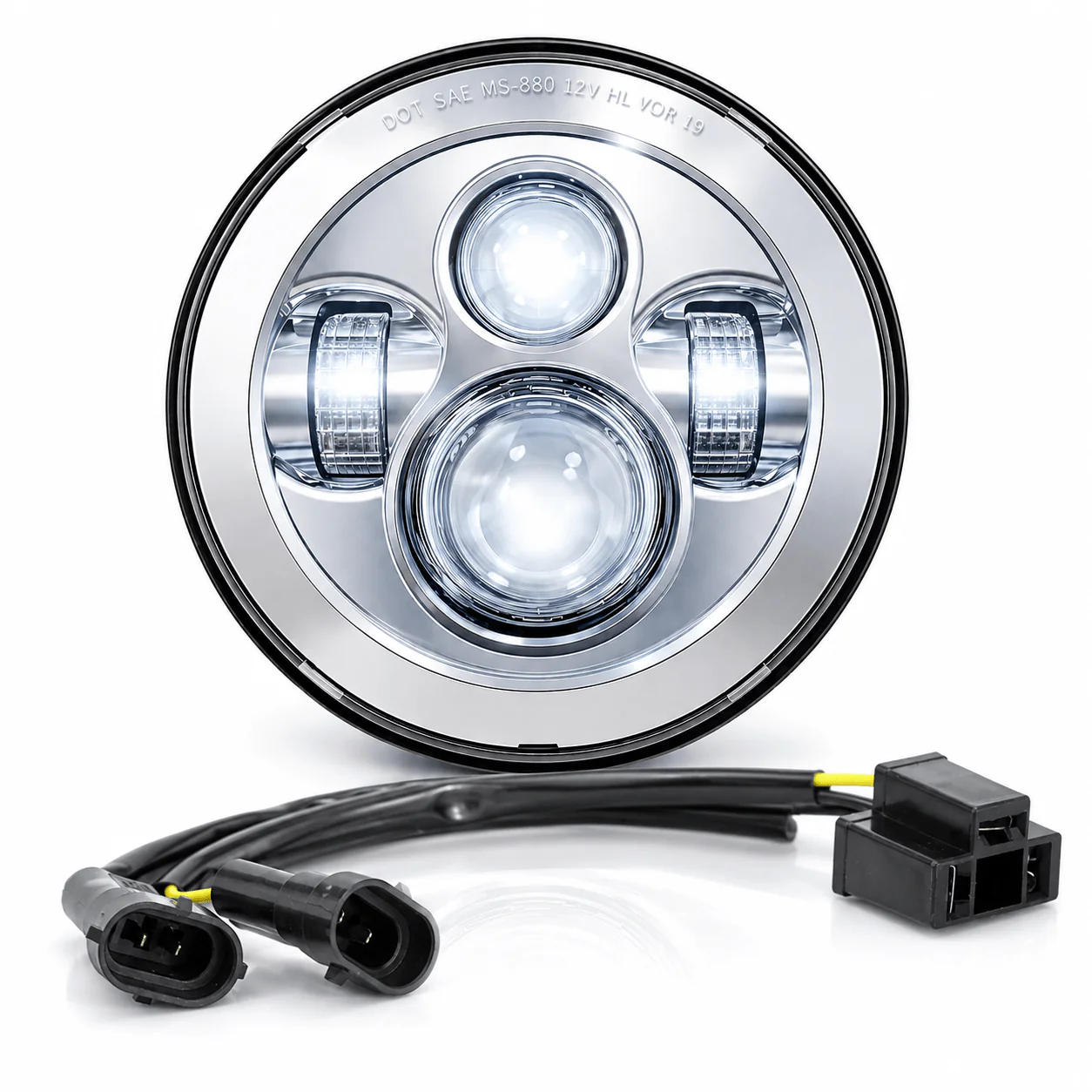Eagle Lights 7" LED Headlight for Harley-Davidson® and Indian® Motorcycles - Generation I / Chrome Kit - Image 12