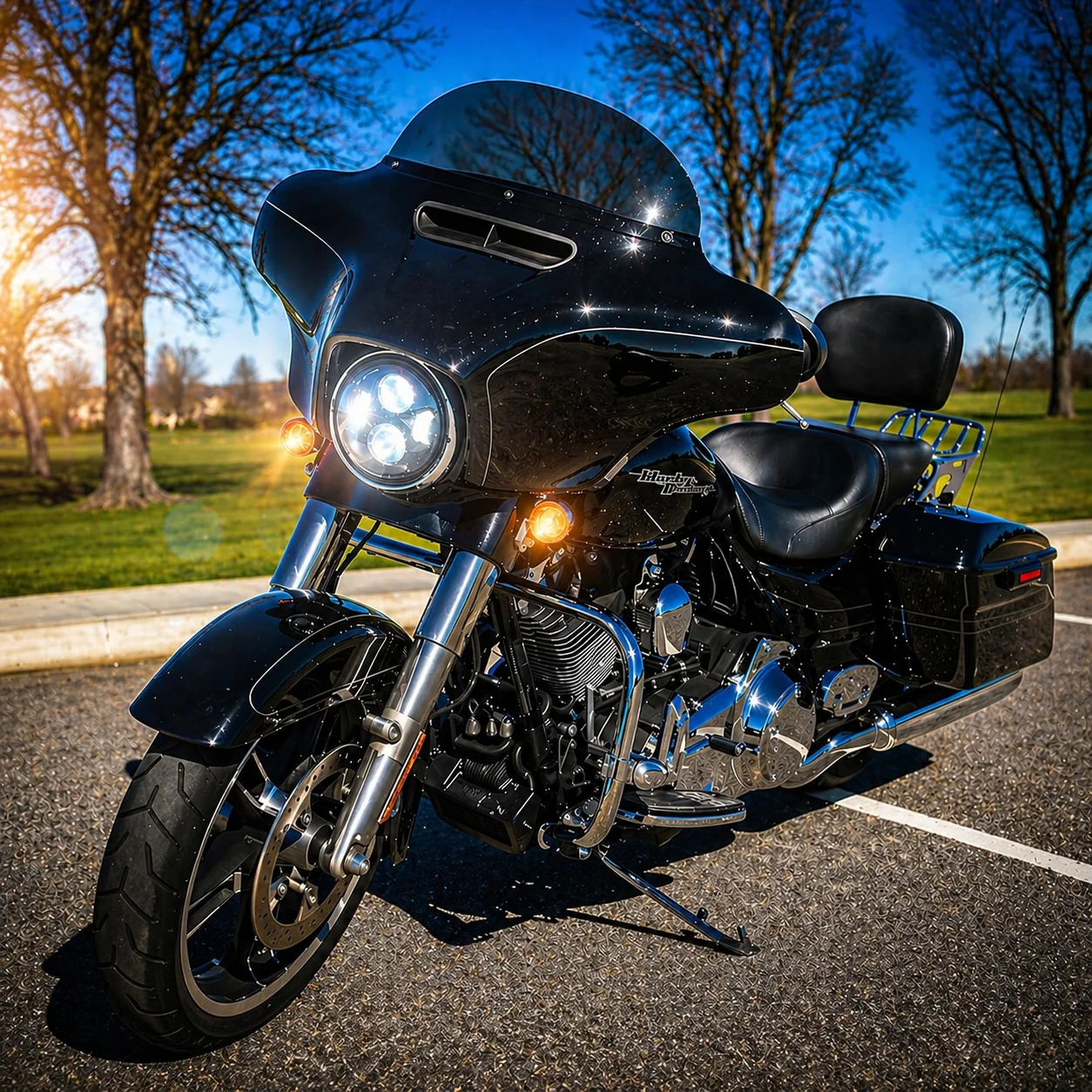 Eagle Lights 7" Round LED Headlight kit for Street Glide, Electra Glide and Harley-Davidson® Models with Radios - Image 6