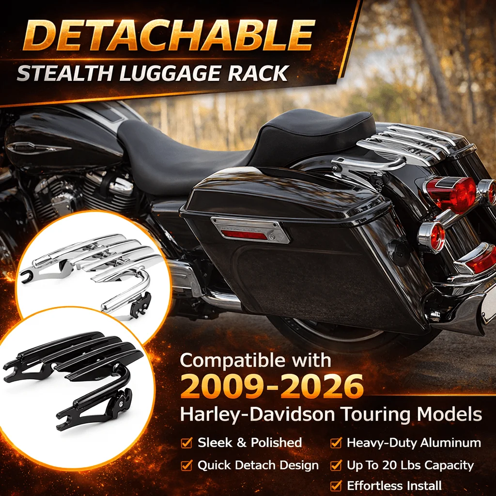Eagle Lights Detachable Stealth Luggage Rack – Touring Cargo Rack for Harley Touring Models - Image 3