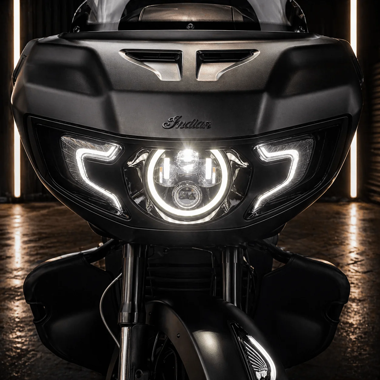 Eagle Lights Generation II Indian® Challenger / Pursuit LED Headlight Kit with Halo Ring - Image 5