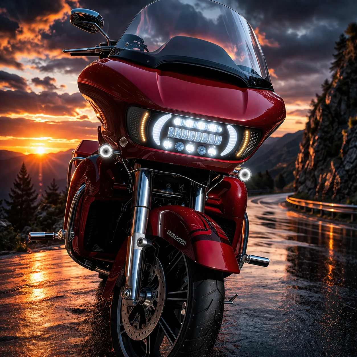 Eagle Lights LED Projection Headlight for Harley-Davidson 2015 - 2025 Road Glide with Vent Insert Light Combo Kit - Image 7