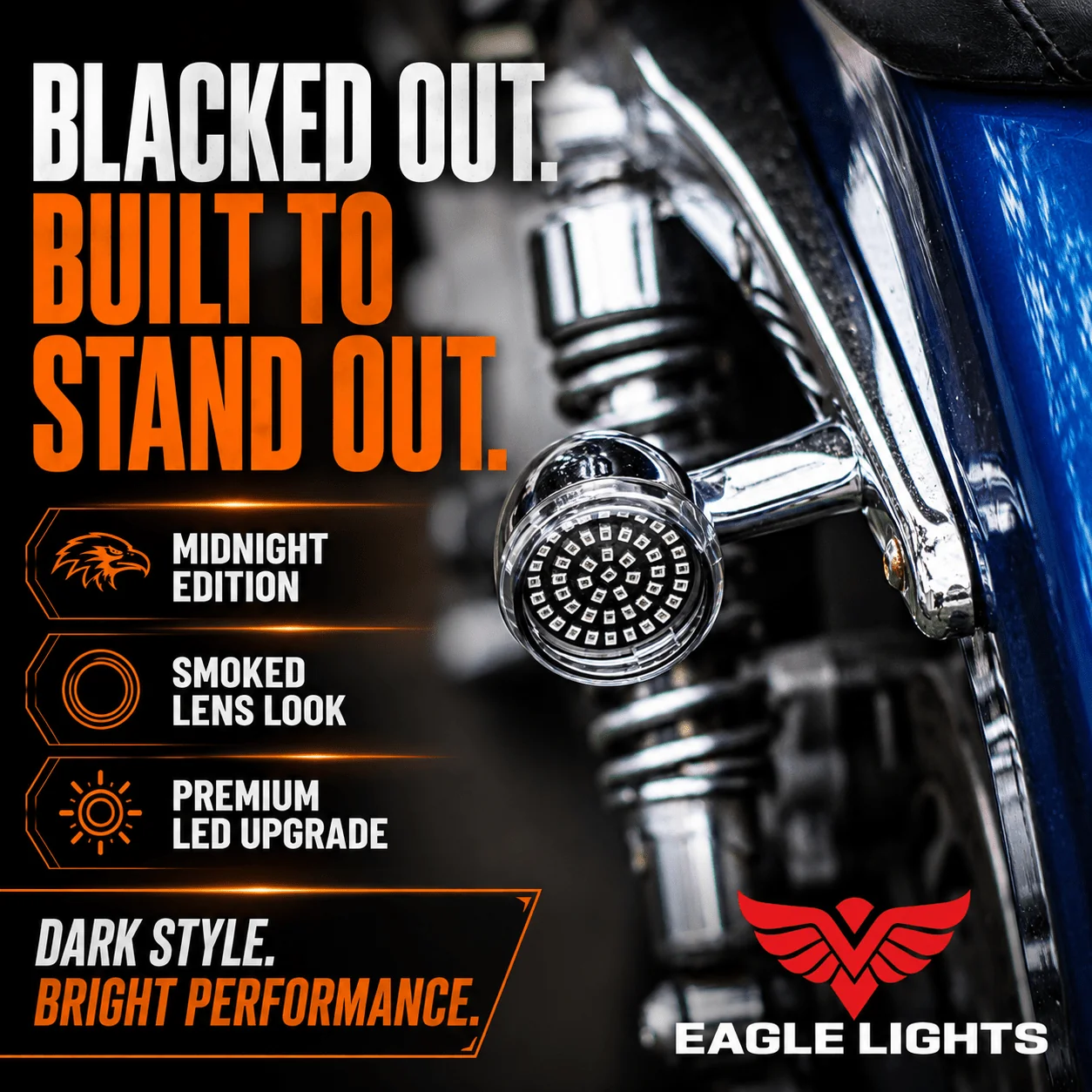 Eagle Lights Midnight Edition LED Premium Red Rear Turn Signals for Harley-Davidson® Motorcycles - 1156 Base / Red - Image 5