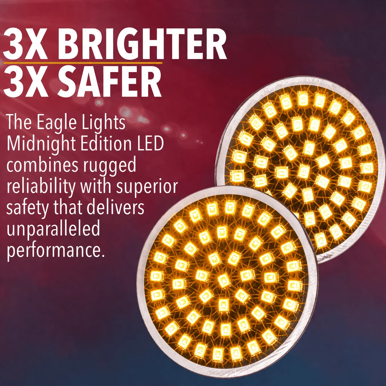 Eagle Lights Midnight Edition Generation II Amber LED Premium Rear Turn Signals - 1156 Base - Image 4