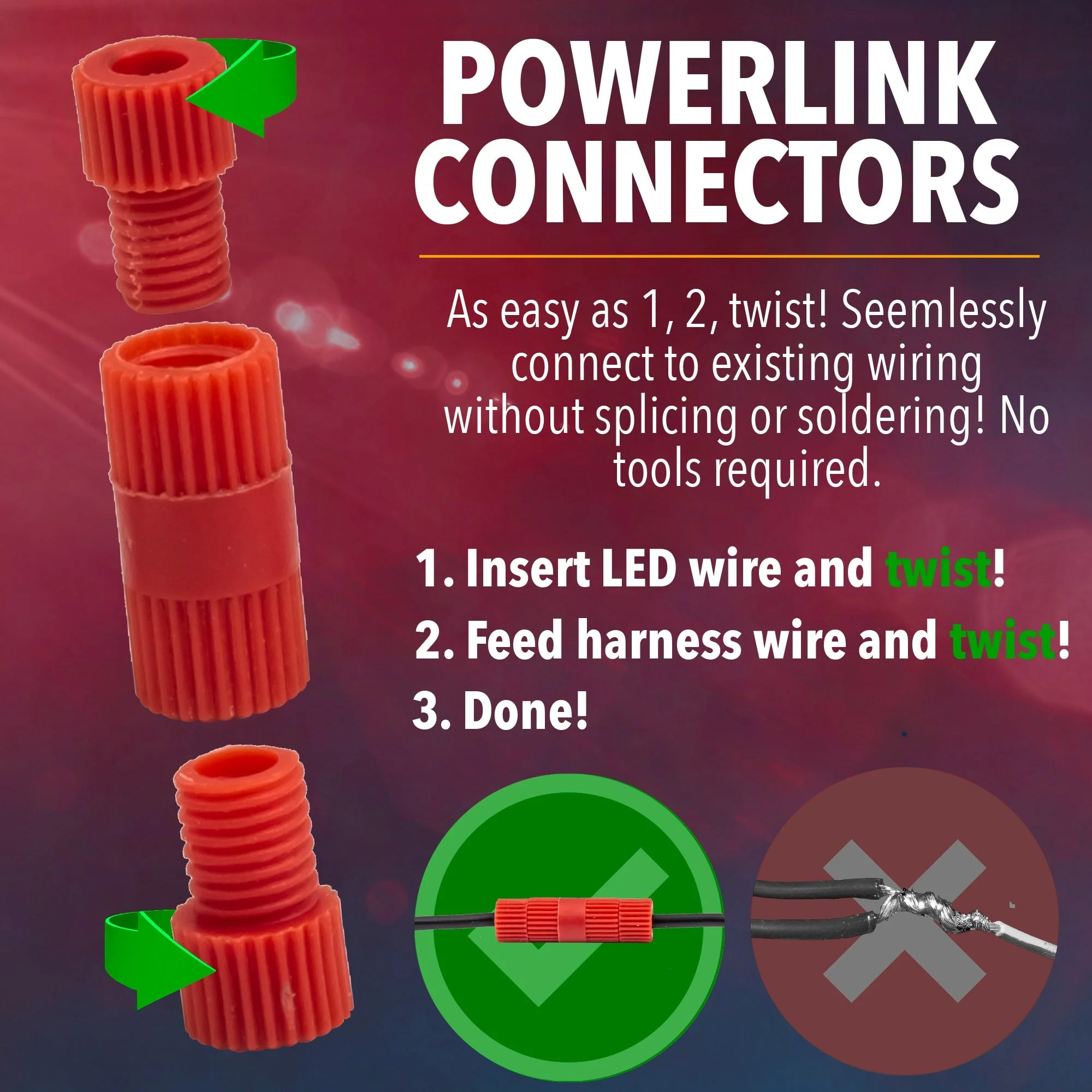 Eagle Lights PowerLink Butt Connectors for 18 - 20 Gauge Wire
