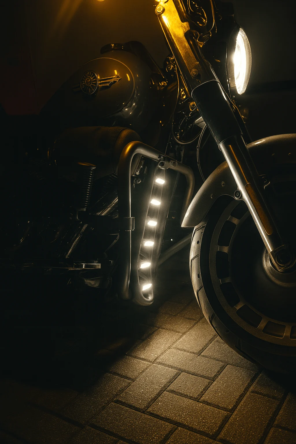 Eagle Lights LUMENSHIELD Chin Spoiler / Radiator Guard with LED Light Bars for 2018+ Harley-Davidson® Softail Models - Image 3