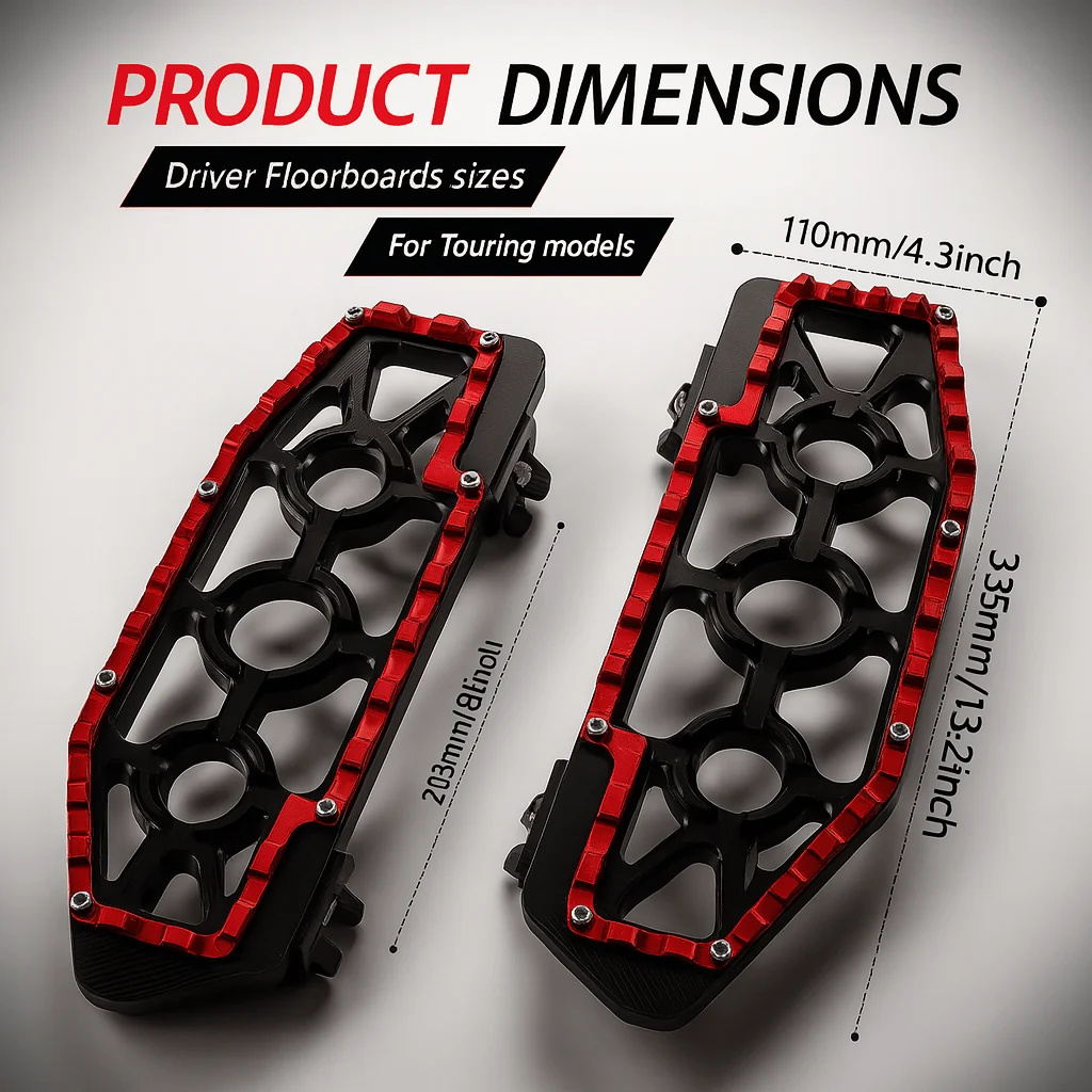 Eagle Lights REDLINE MX Driver Floorboards for 1986 - 2026 Harley-Davidson® Touring & Softail Models - Image 3