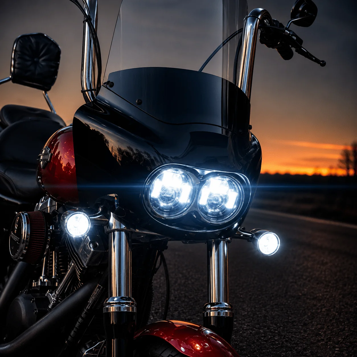 Eagle Lights Dual LED Headlight Kit for 2008 - 2017 Harley-Davidson® Fat Bob Models - Image 6