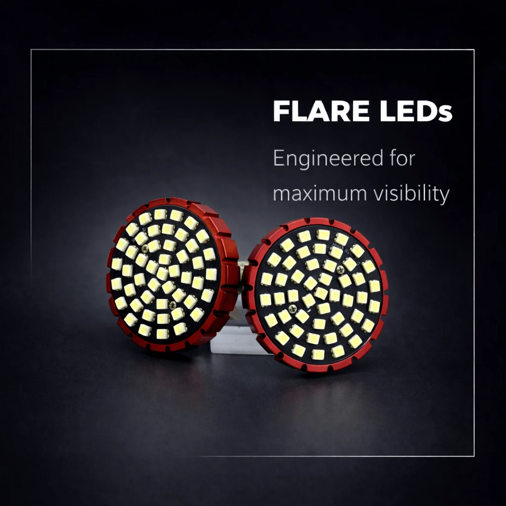 Eagle Lights SUNFLARE 2" Switchback LED Turn Signals for Harley-Davidson® and Yamaha Models - Front 1157 / Rear 1156 / Rear LEDs Red - Image 3