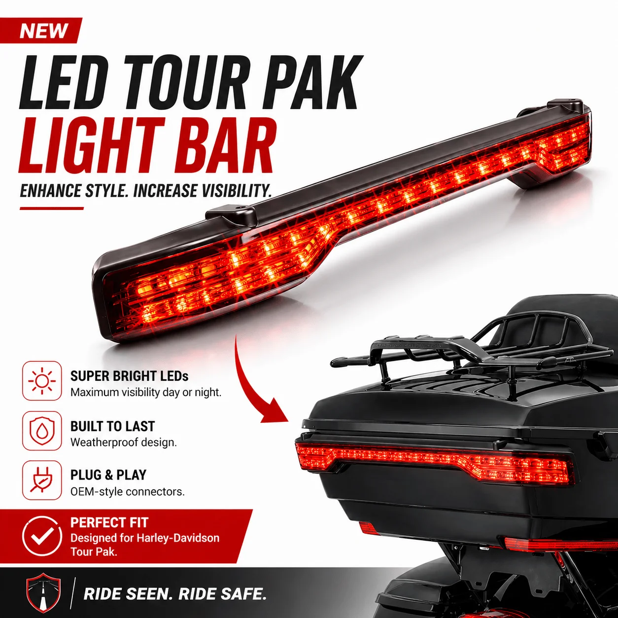 Eagle Lights Tour Pak LED Brake, Tail and Turn Signal Light for 2014 - 2025 Harley-Davidson® Motorcycles - Image 3